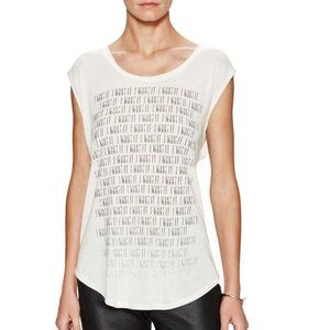 $165 HAUTE HIPPED Repeat Tank " I WANT IT " Swan ( XS  )